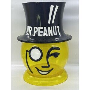 Vintage Plastic Advertising Mr Peanut Counter Display Container w/ Top Hat 13”
